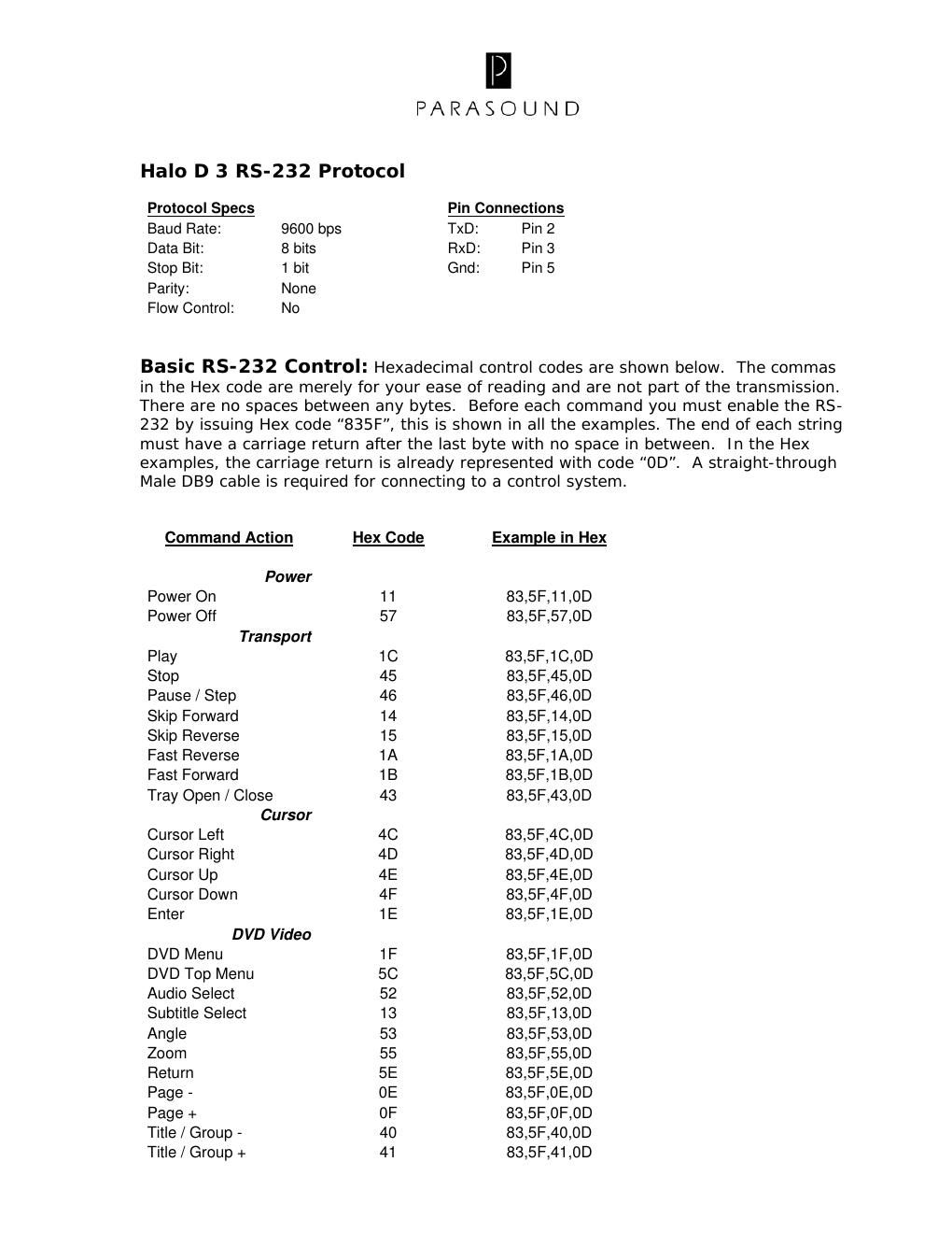 parasound d 3 owners manual