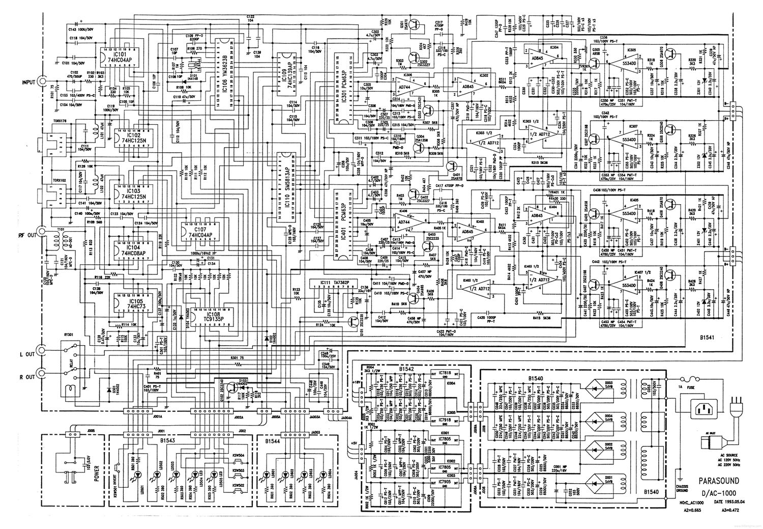 parasound d ac 1000 schematic