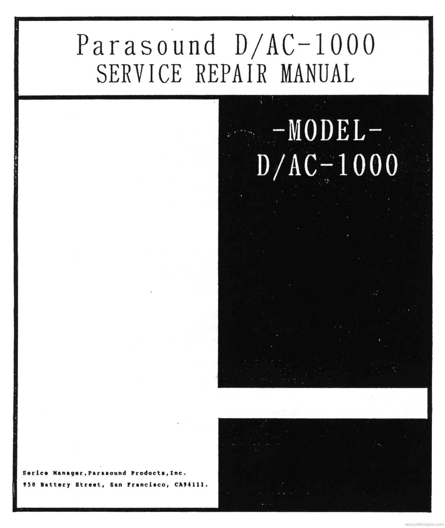 parasound d ac 1000 service en