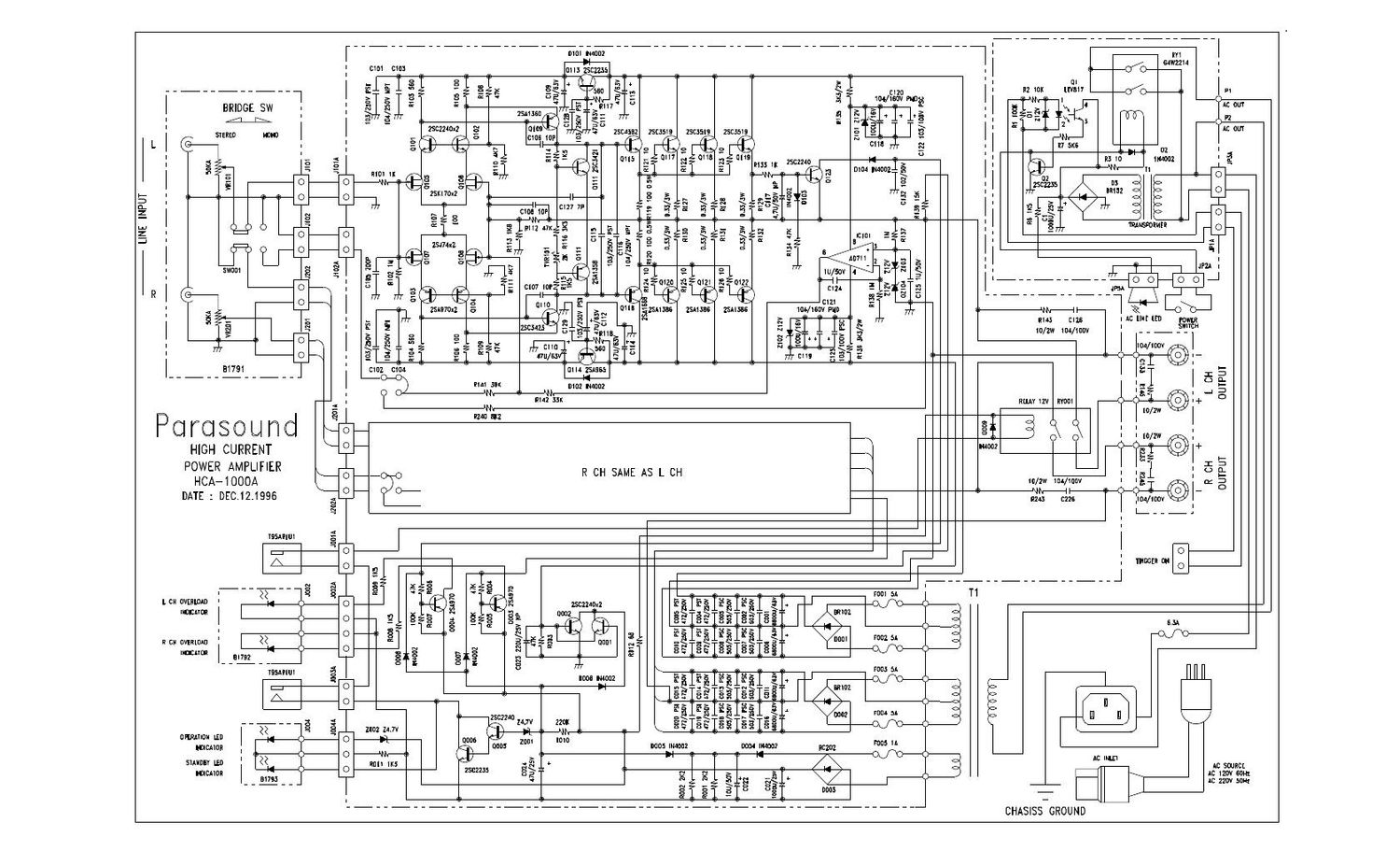 parasound hca 1000a schematic