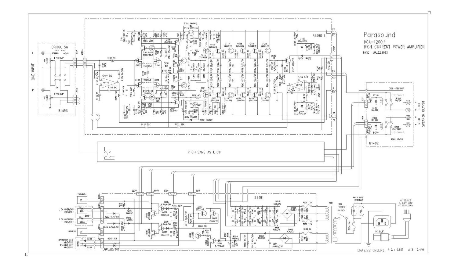 parasound hca 1200 schematic