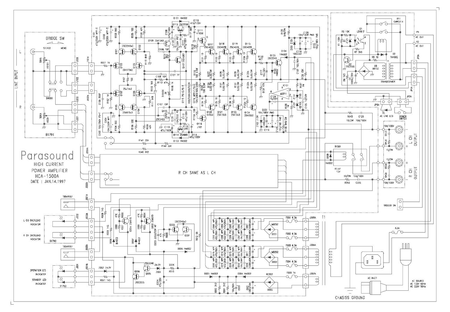 parasound hca 1500a schematic