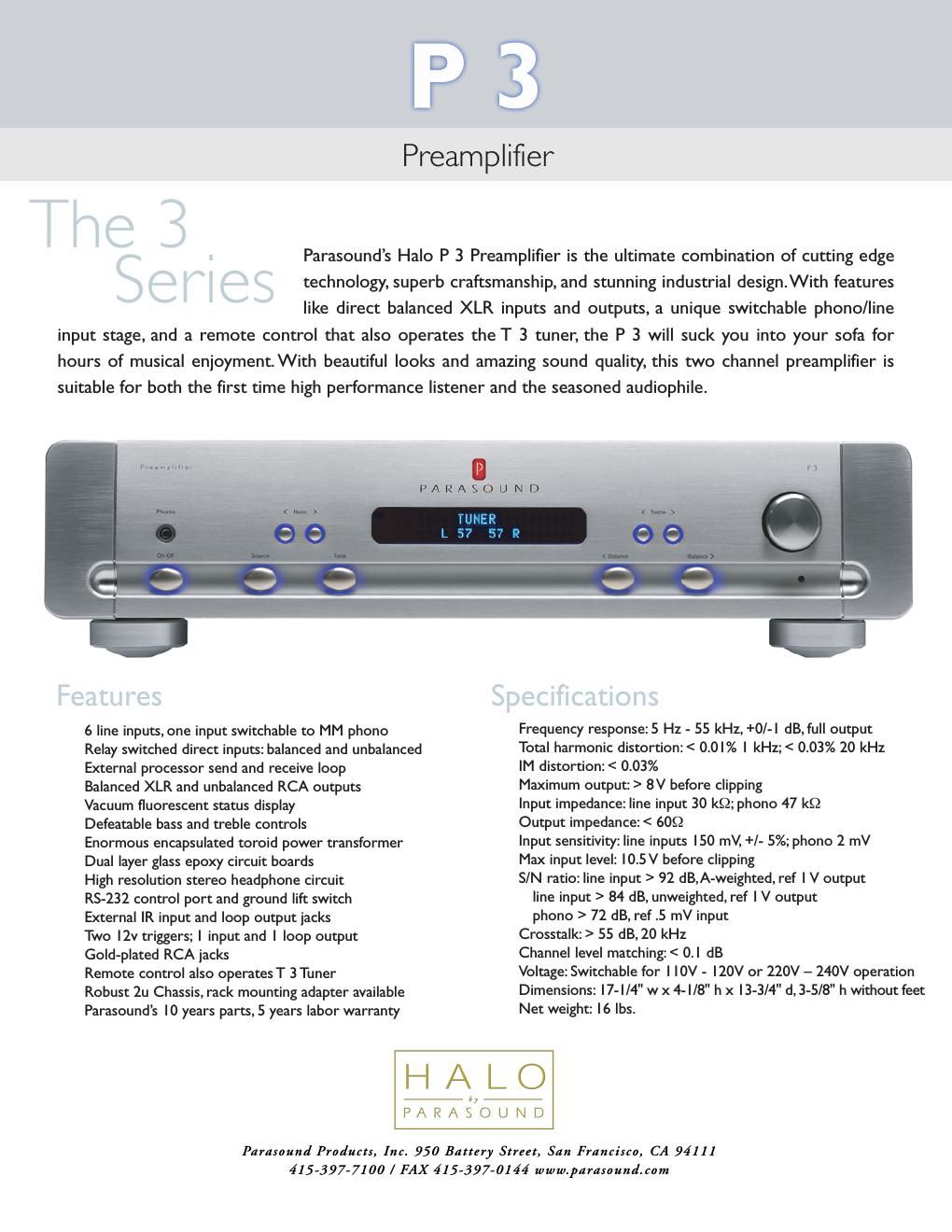 parasound p 3 brochure