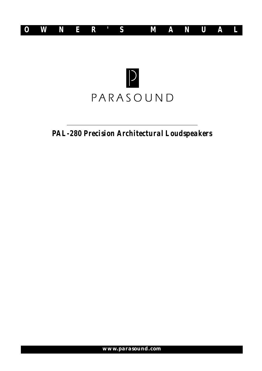 parasound pal 280 owners manual