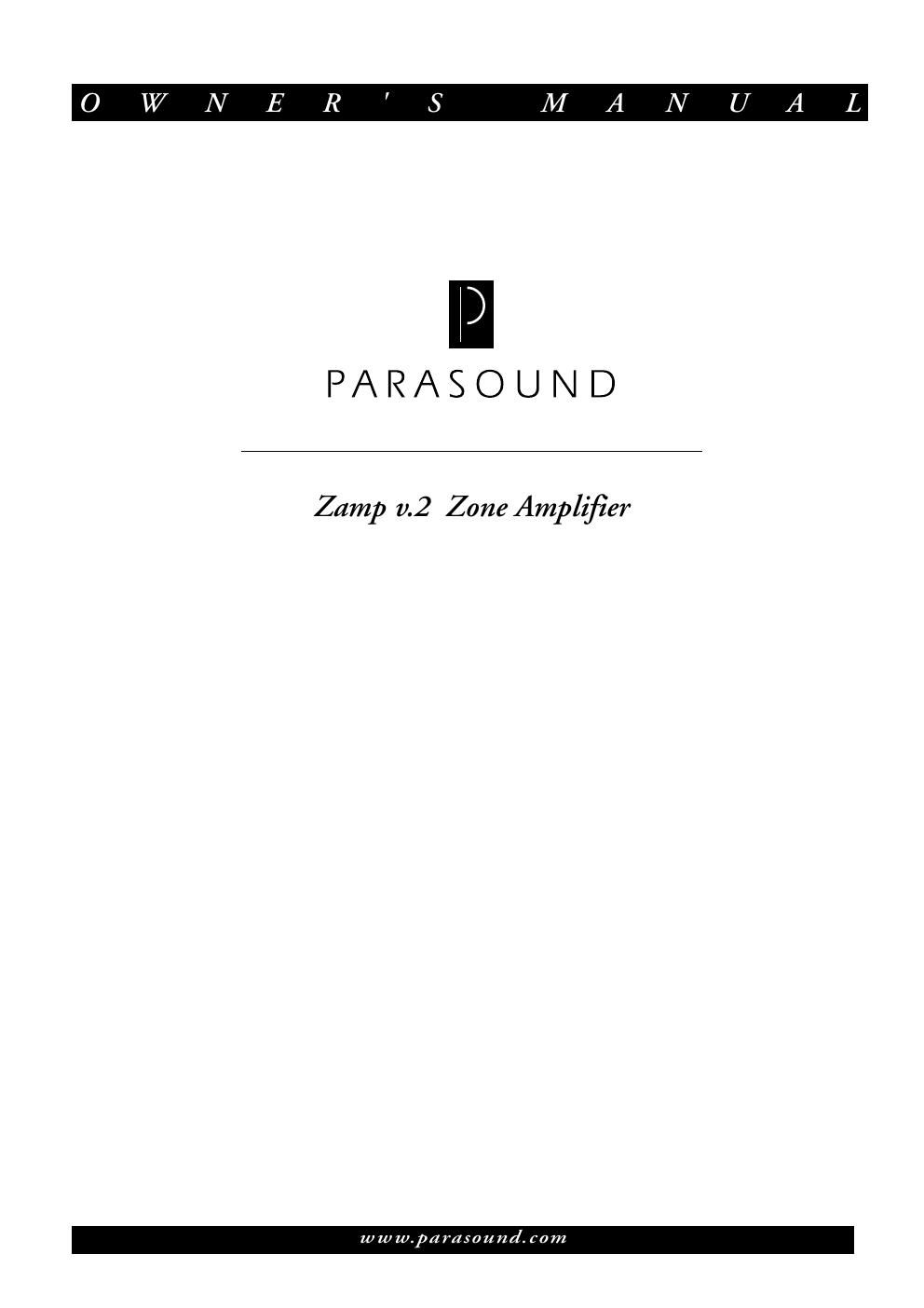 parasound zamp owners manual