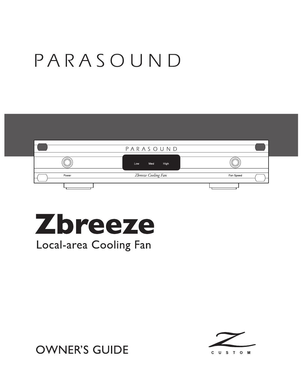 parasound zbreeze owners manual