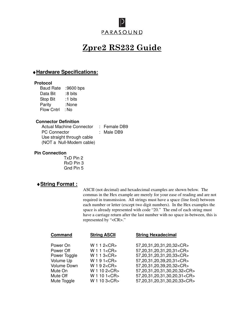 parasound zpre 2 service manual