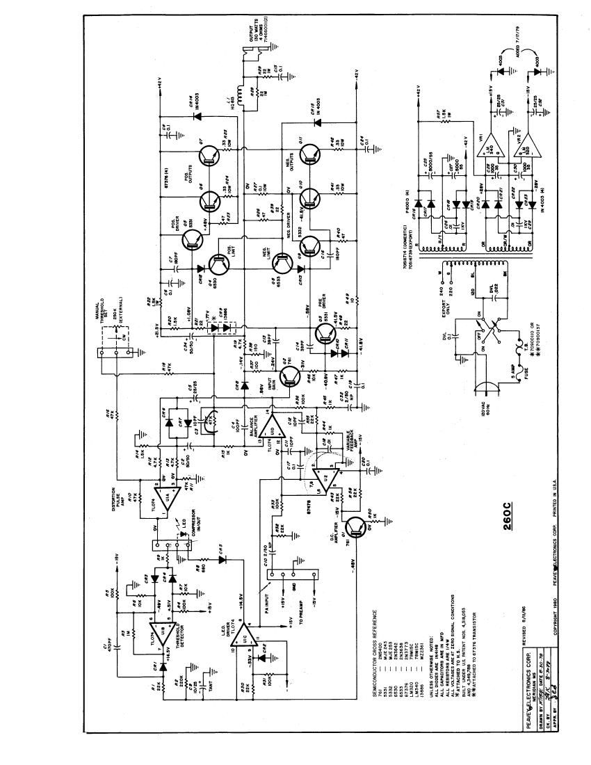 Peavey 260C 8 78 Power Module Schematic