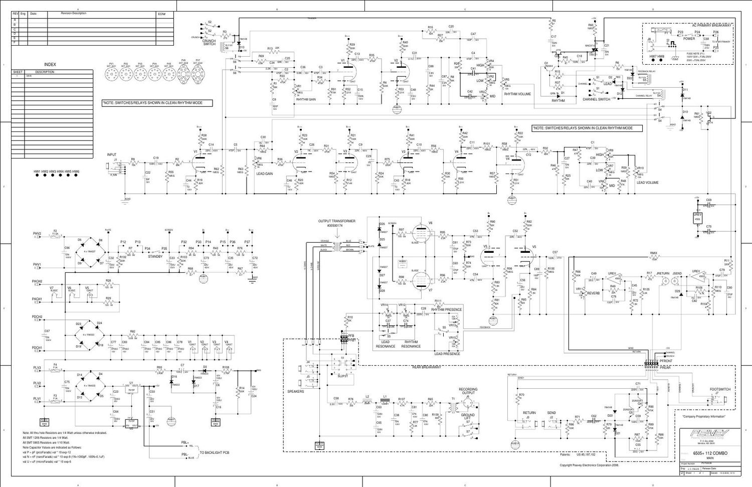 Peavey 6505 112 Combo Schematic