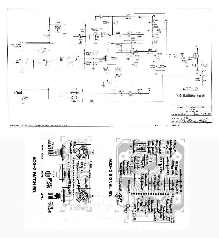 Peavey AOD 2 Overdrive Schematic