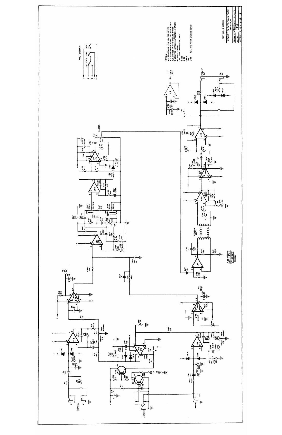 Peavey Artist Mace Duece Classic VT Series 3 78 Schematics