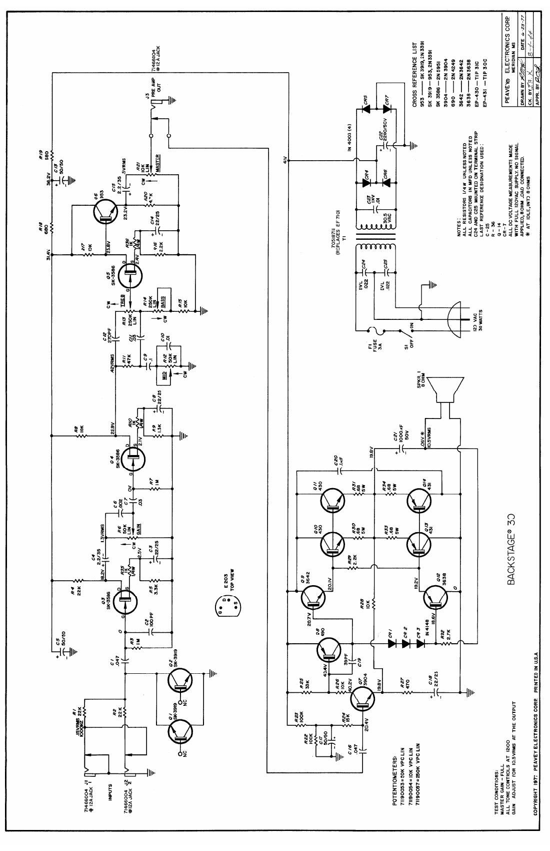 Peavey Backstage 30 Schematic