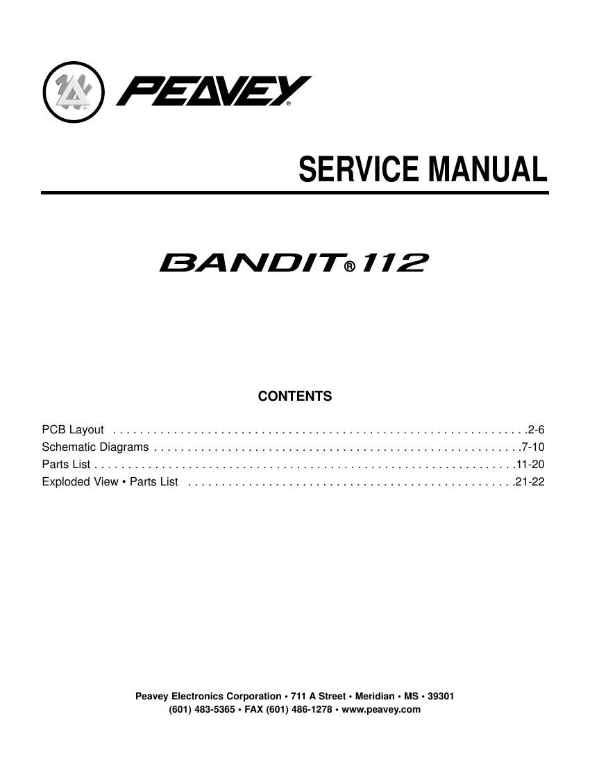 Peavey Bandit 112 5 01 Service Manual