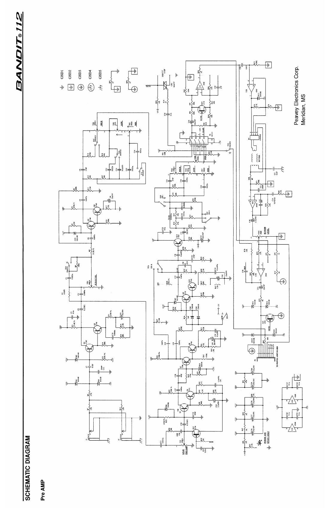 Peavey Bandit 112 Export Version Schematics