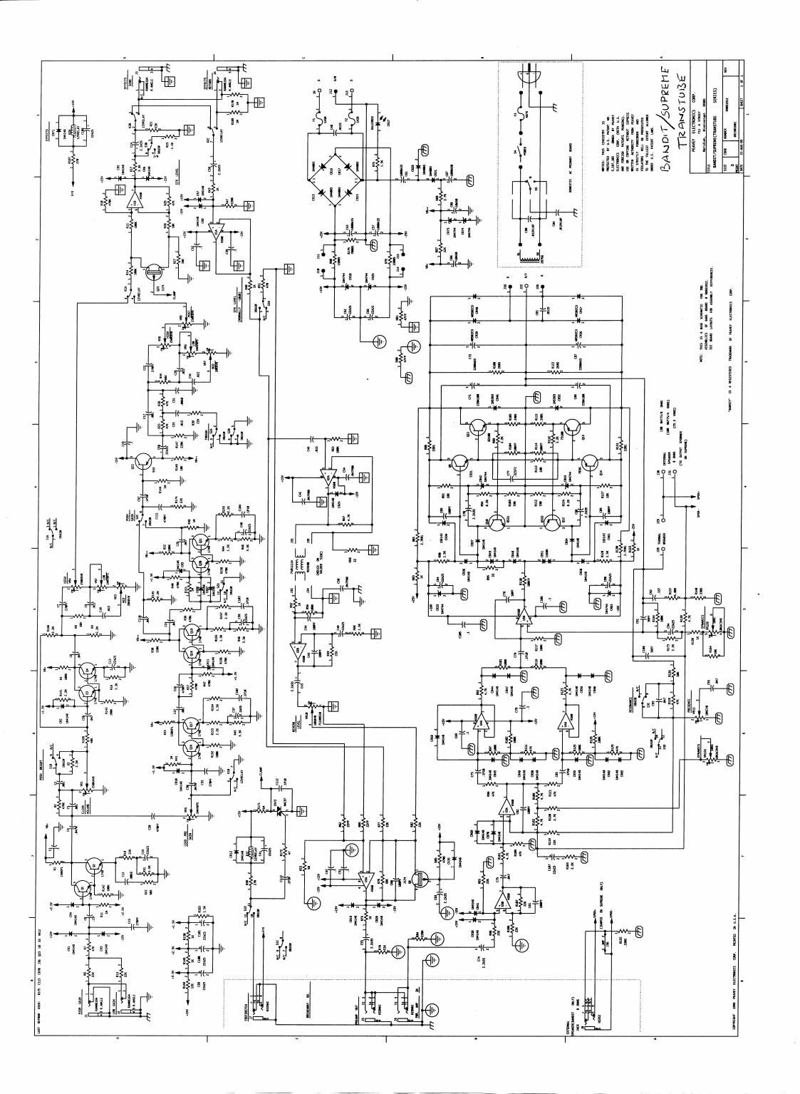 Peavey Bandit Supreme Transtube 8 95 Schematic