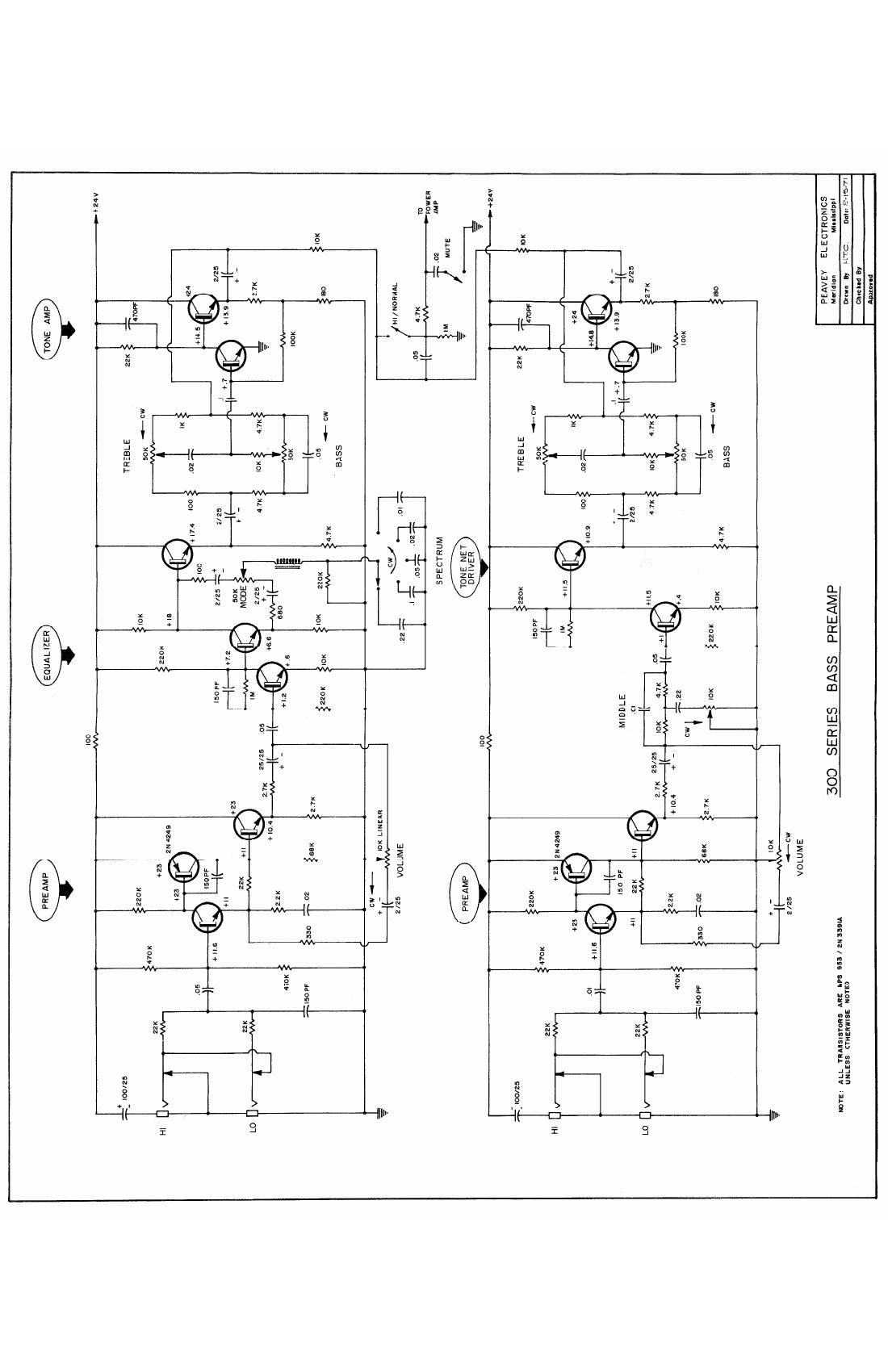 Peavey Bass 300 Schematics