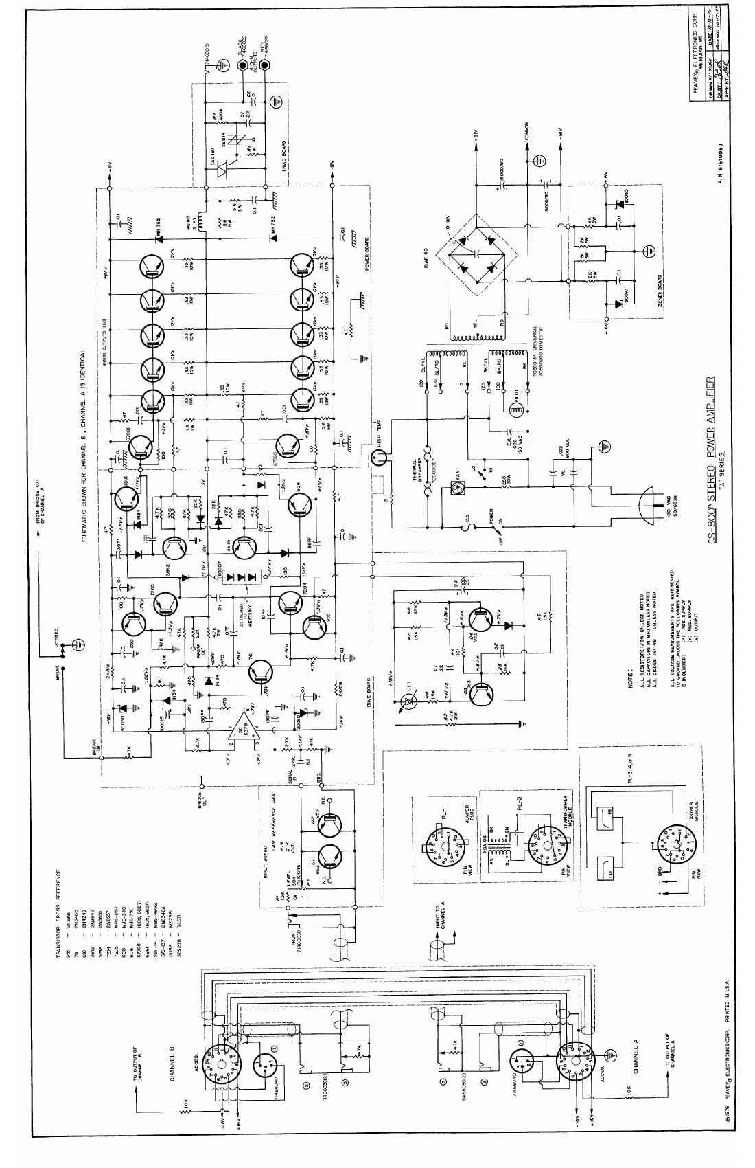 Peavey CS 800 A Series 12 76 Schematic