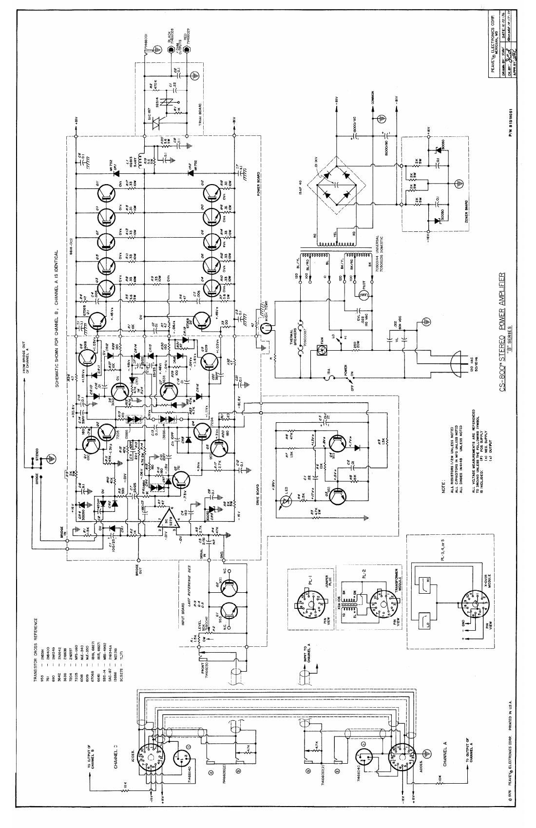 Peavey CS 800 B Series 12 76 Schematic