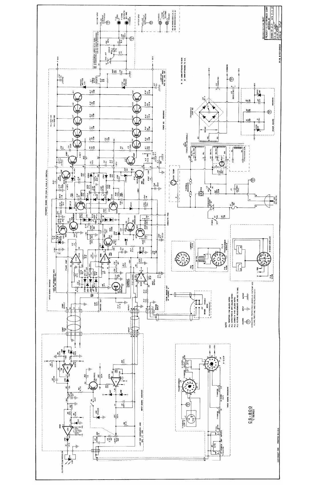 Peavey CS 800 C Series 7 79 Schematic