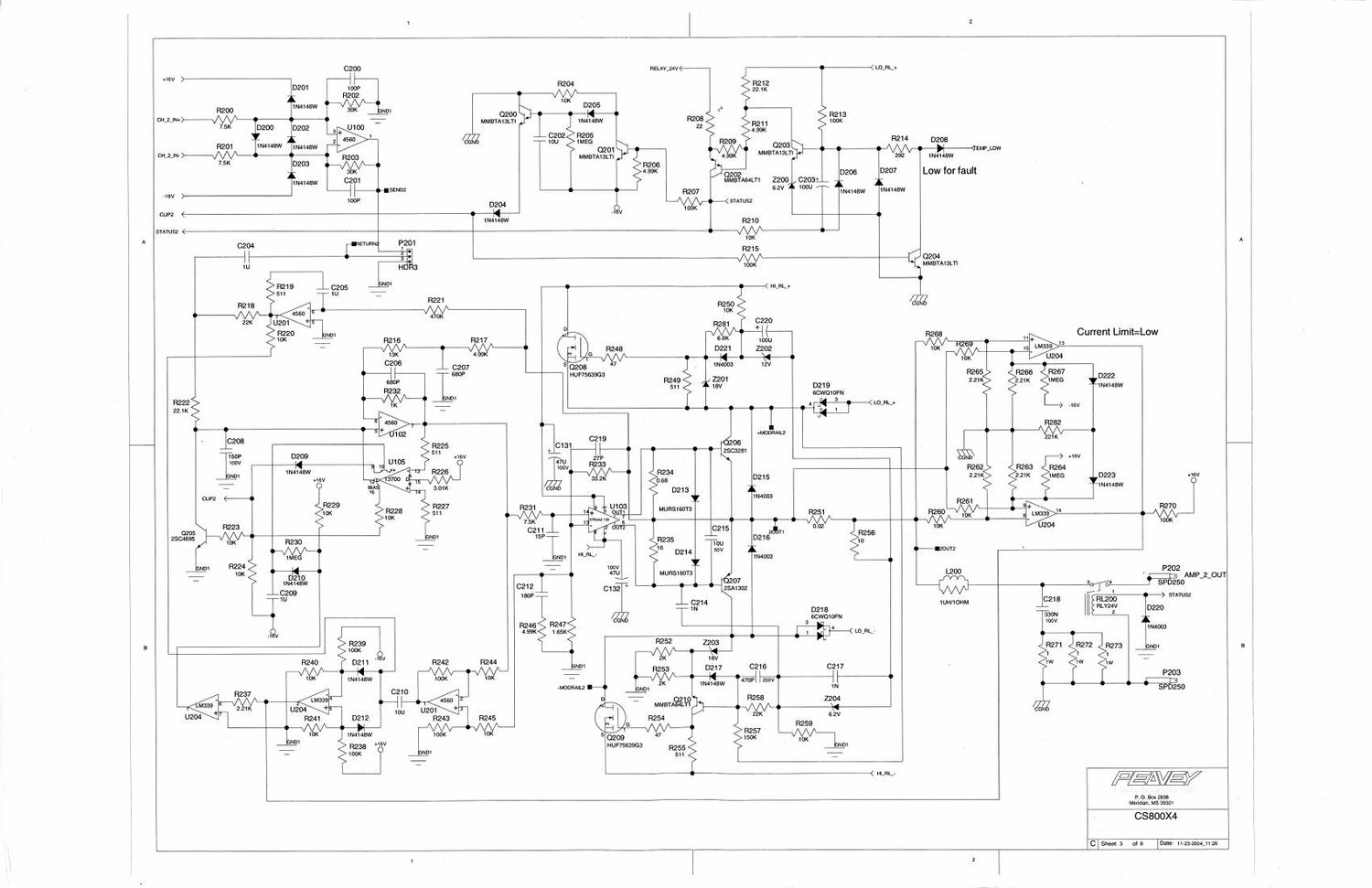 Peavey CS 800X4 Schematics