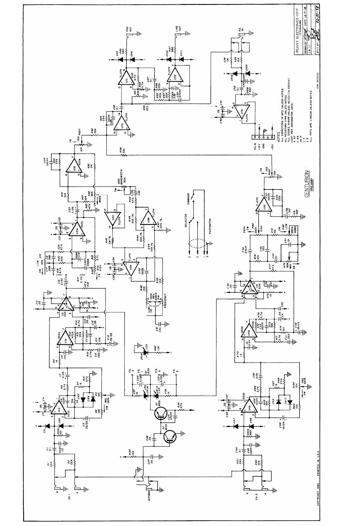 Peavey Centurion Schematics