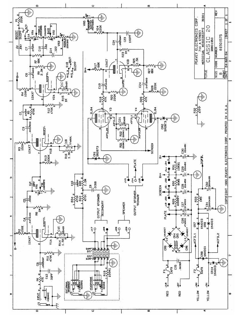 Peavey Classic 20 Schematic