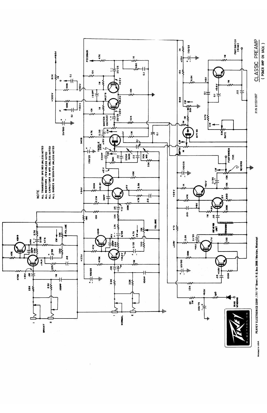 Peavey Classic A Series Schematics