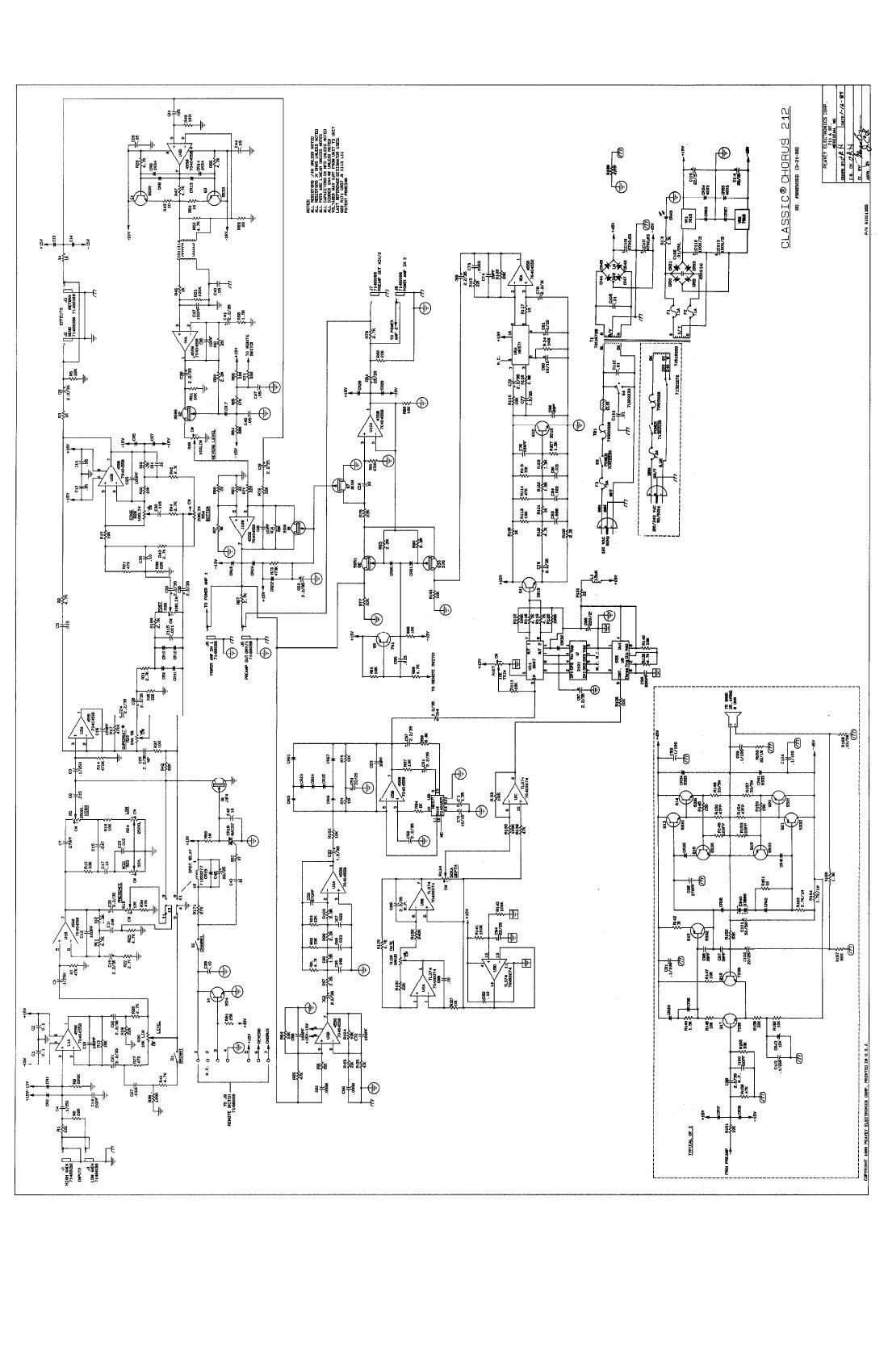 Peavey Classic Chorus 212 Schematic