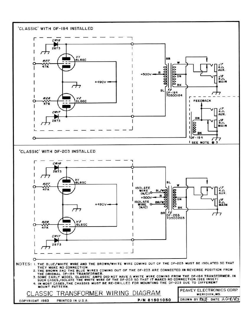 Peavey Classic Transformer Wiring Diagram