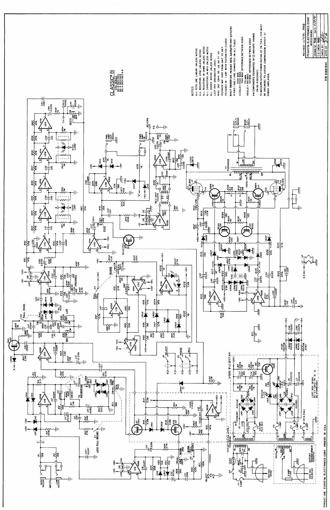 Peavey Classic VTX Series 5 81 Schematic