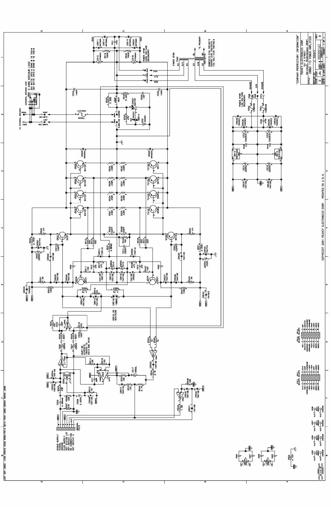 Peavey Combo 115 Power Amp Schematics