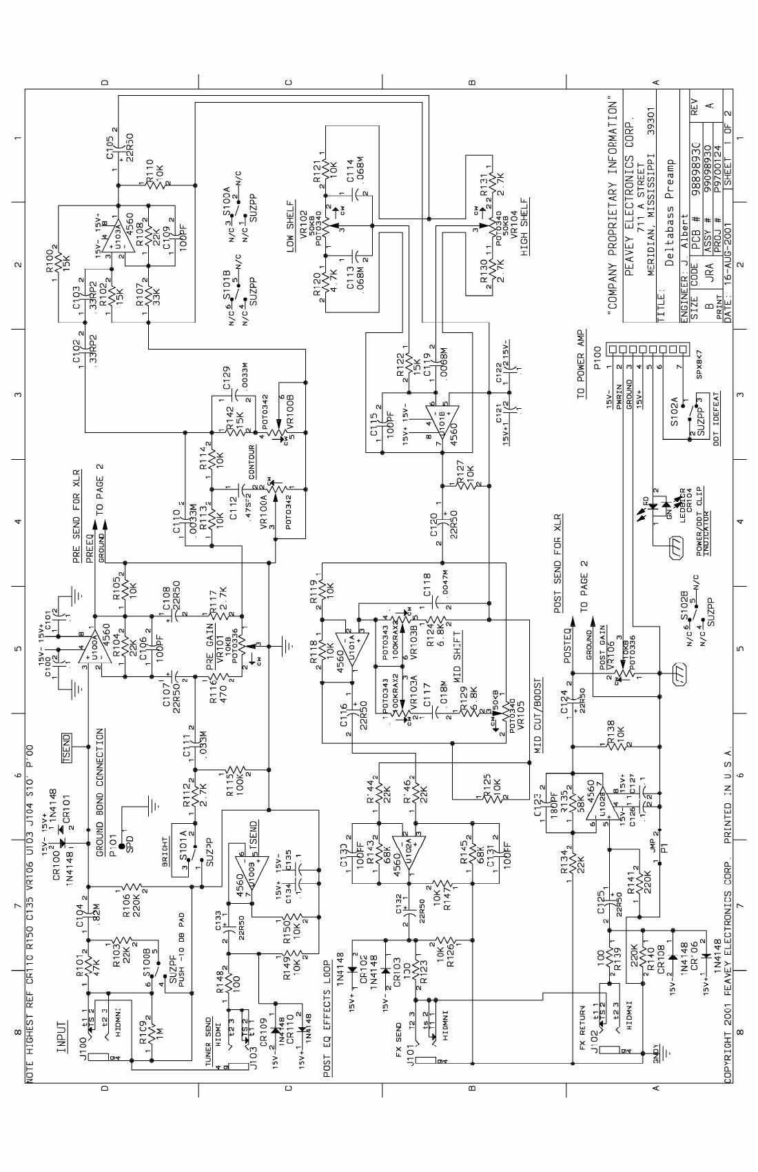 Peavey Deltabass Preamp Schematics