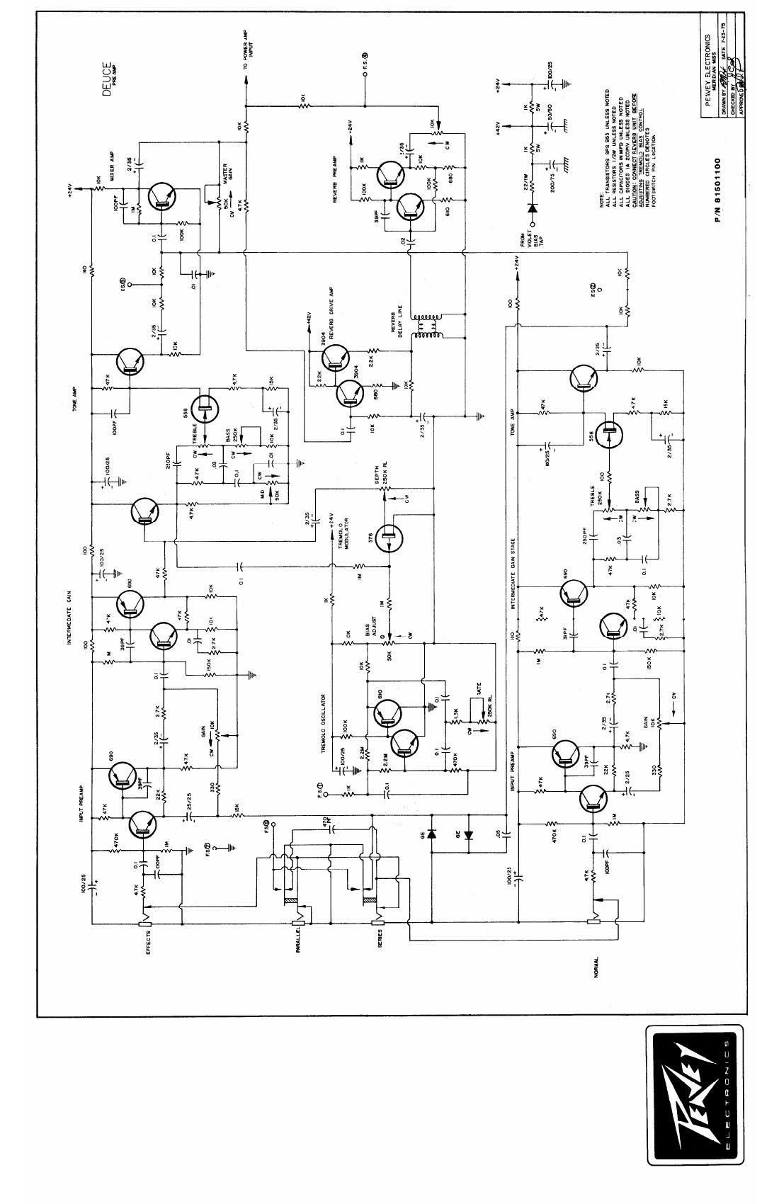 Peavey Deuce B Series 7 75 Schematics