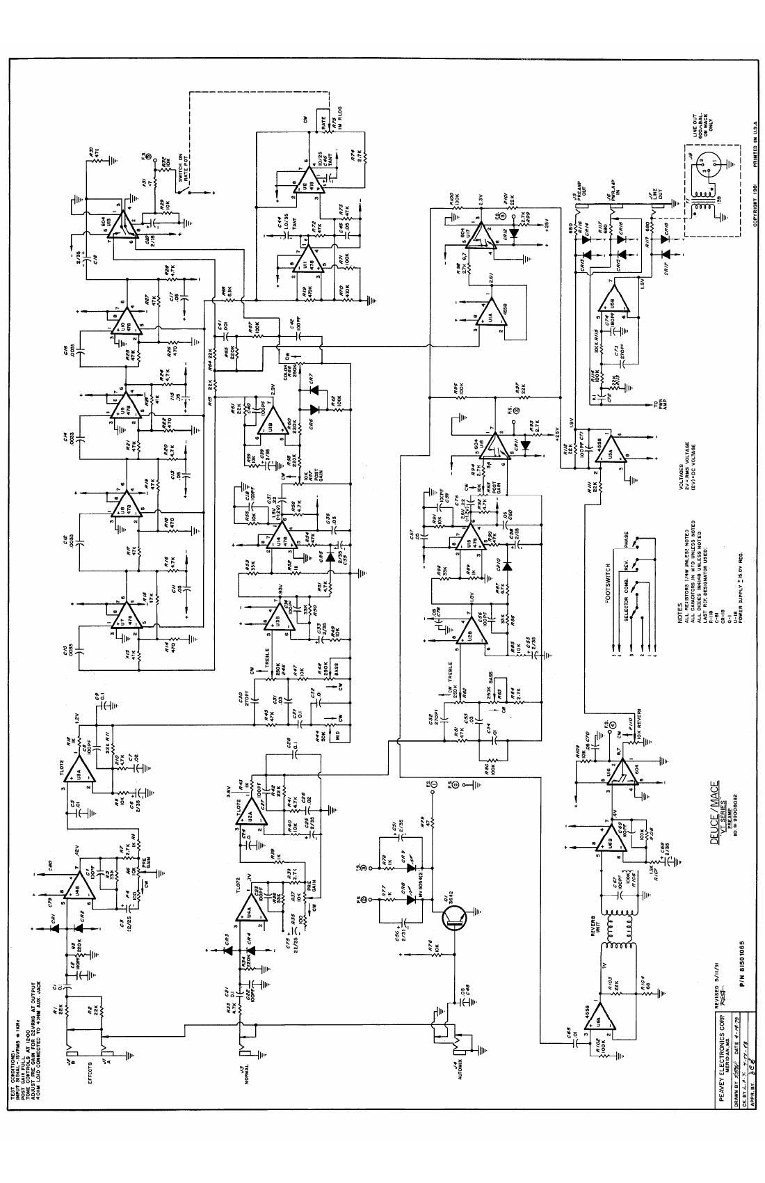 Peavey Deuce Mace VT Series Schematics