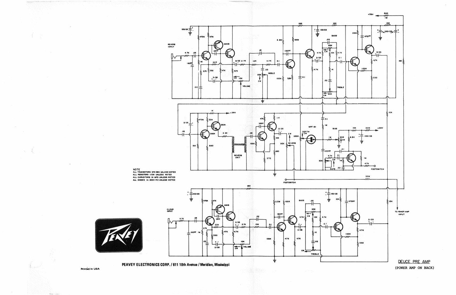 Peavey Deuce SS Schematics