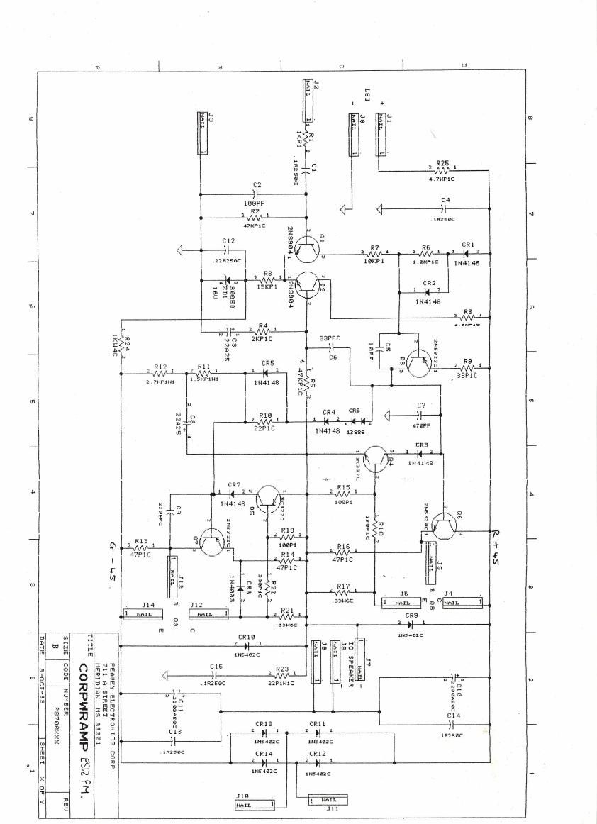 Peavey ES12 PM Powered Monitor Schematic