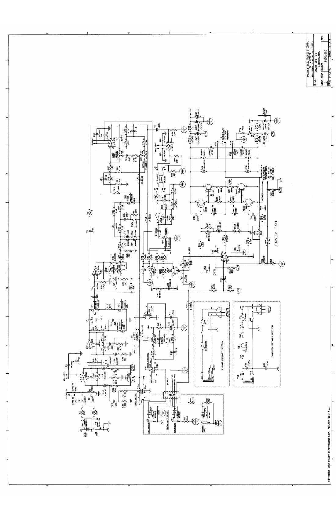 Peavey Envoy 110 1 92 Schematic