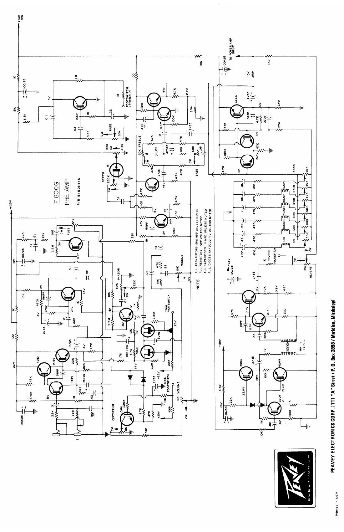 Peavey F 800G Schematics