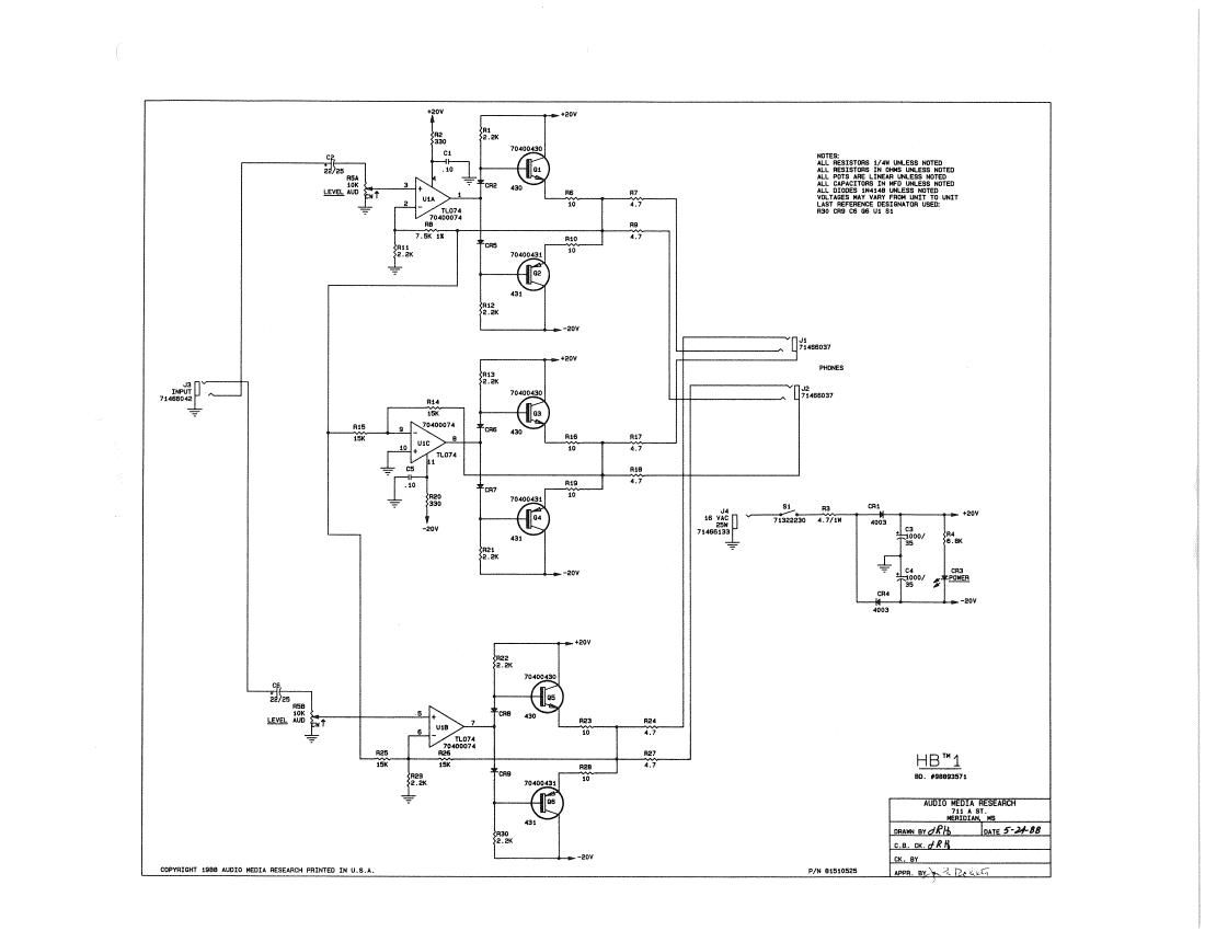 Peavey HB 1 Headphone Amp Schematic