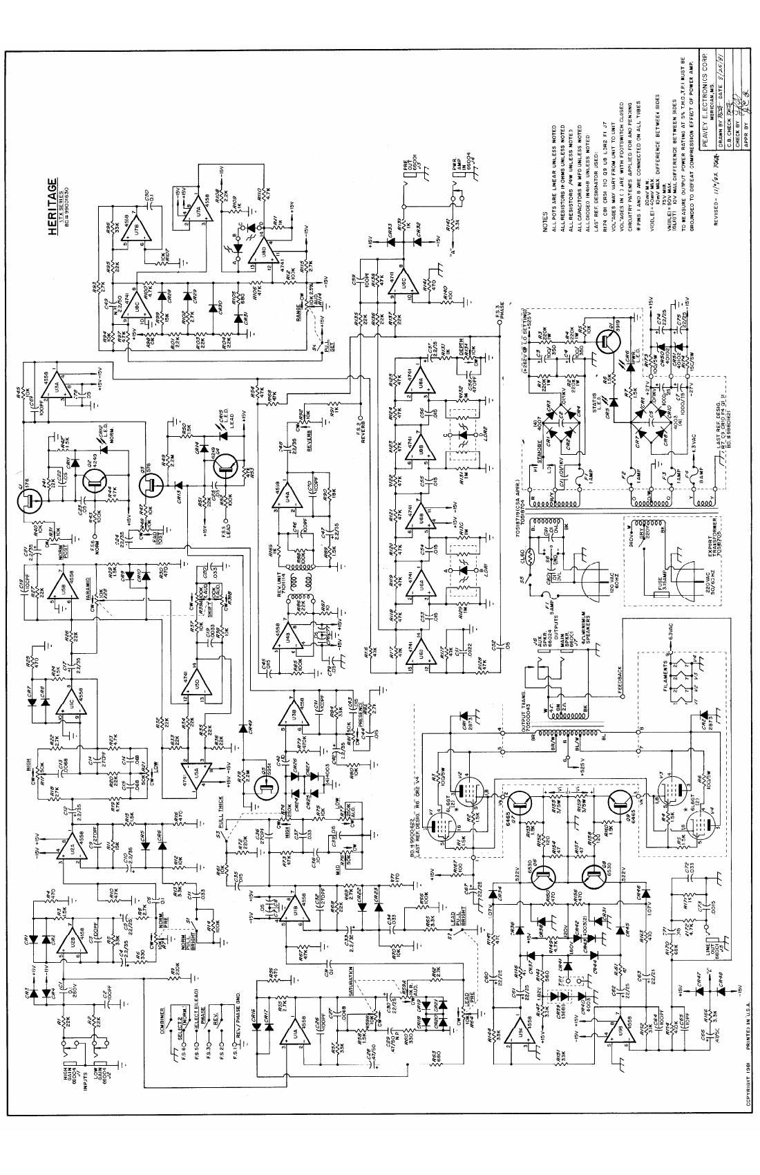 Peavey Heritage VTX Series Schematic