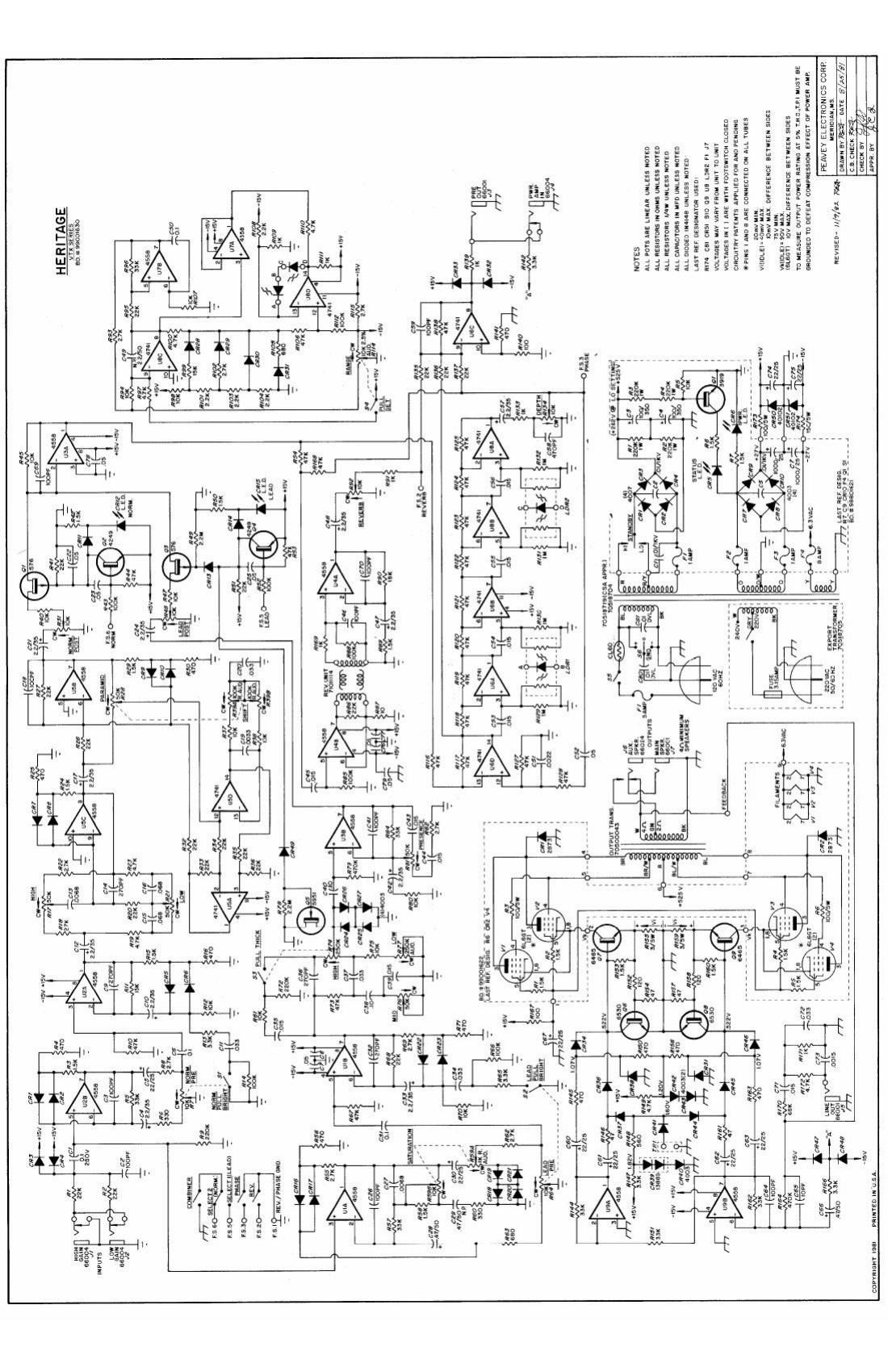 Peavey Heritage vtx schematic