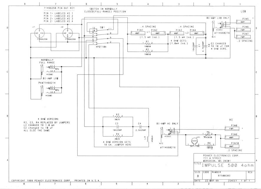 Peavey Impulse 500 Crossover Schematic