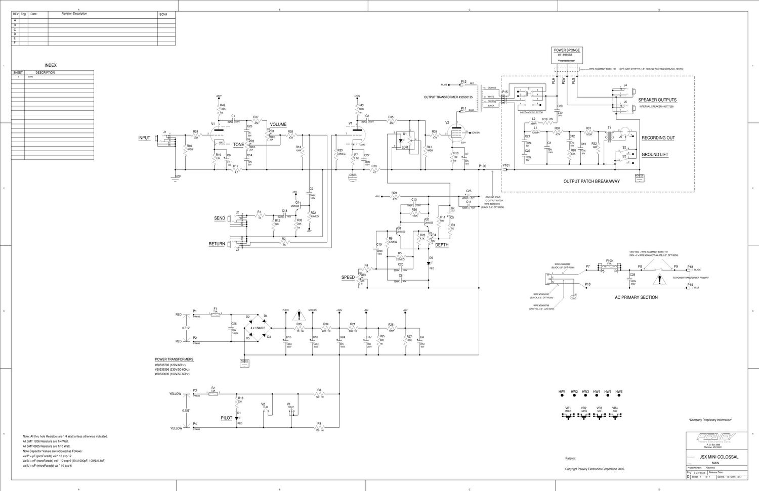 Peavey JSX Mini Colossal Schematic