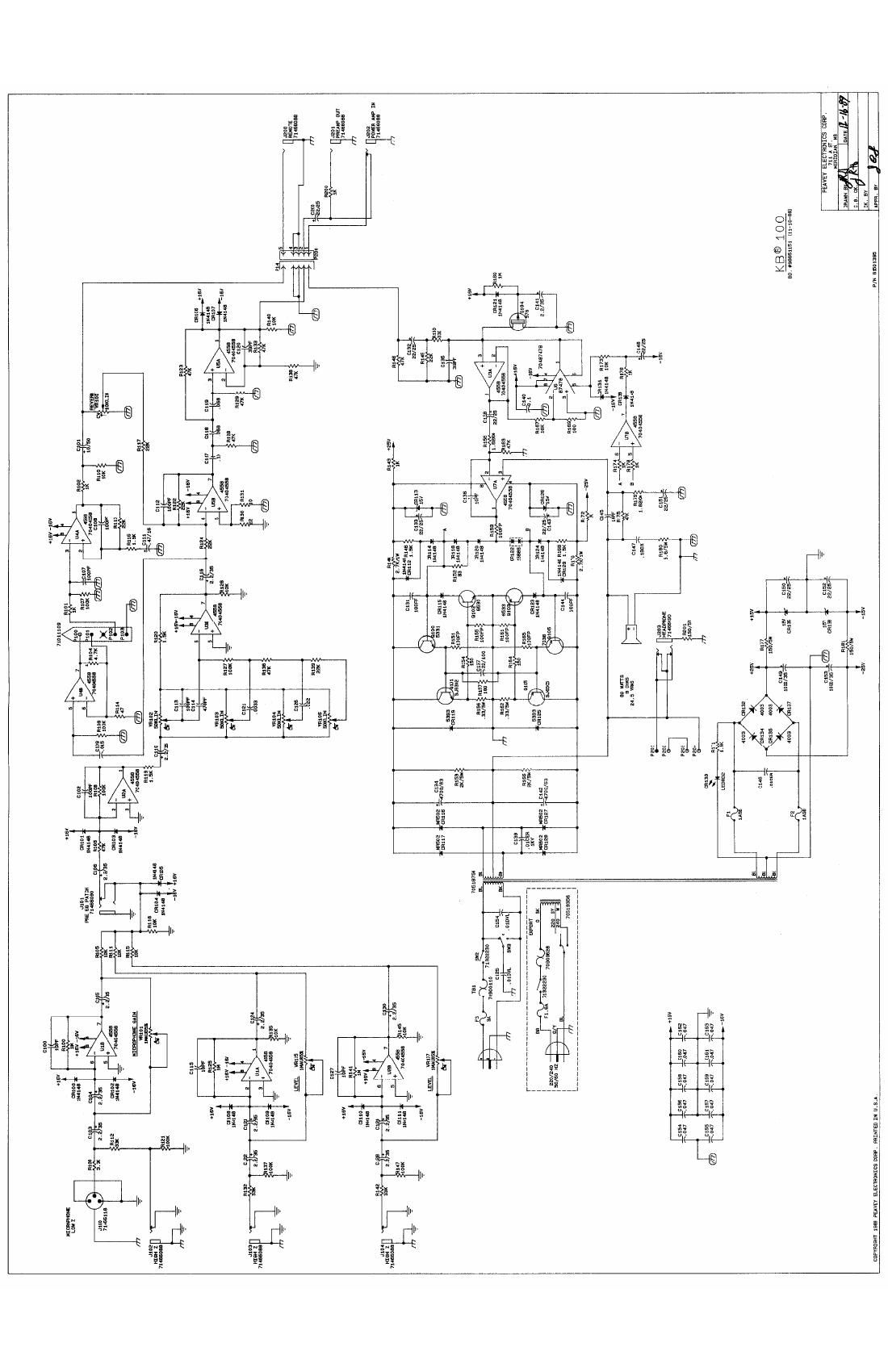 Peavey KB 100 12 89 Schematic