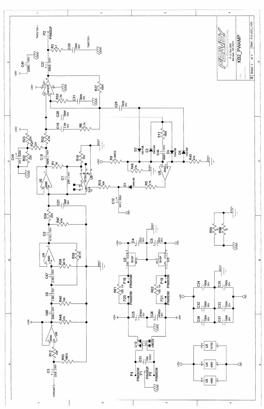 Peavey KB 2 Power Amp Schematics