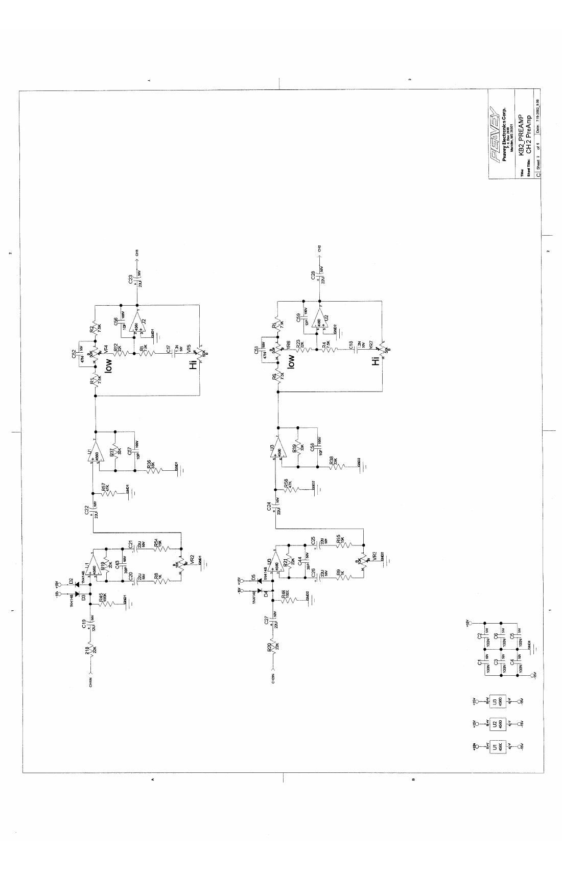 Peavey KB 2 Preamp Schematics