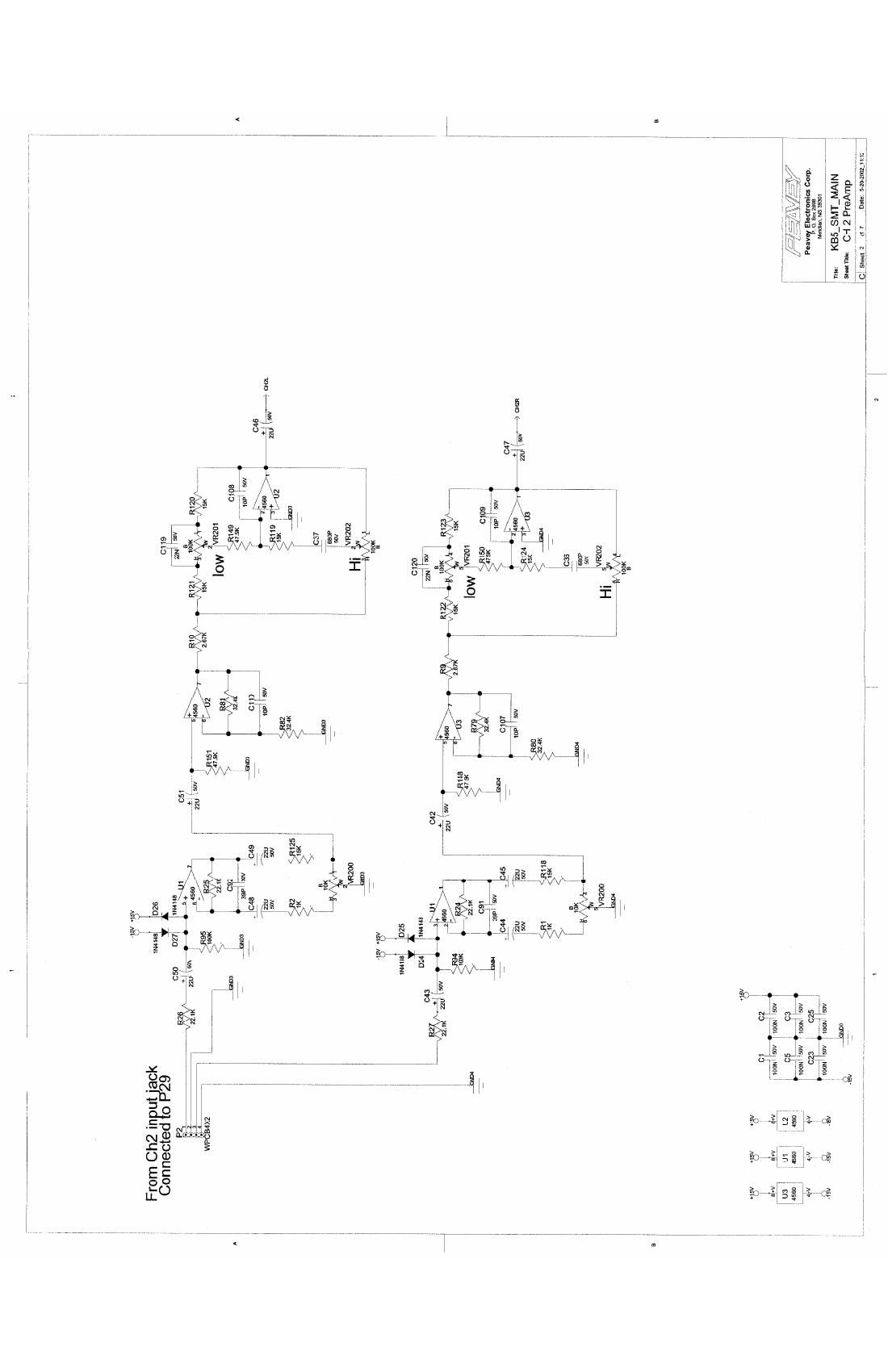 Peavey KB 5 Preamp Schematics