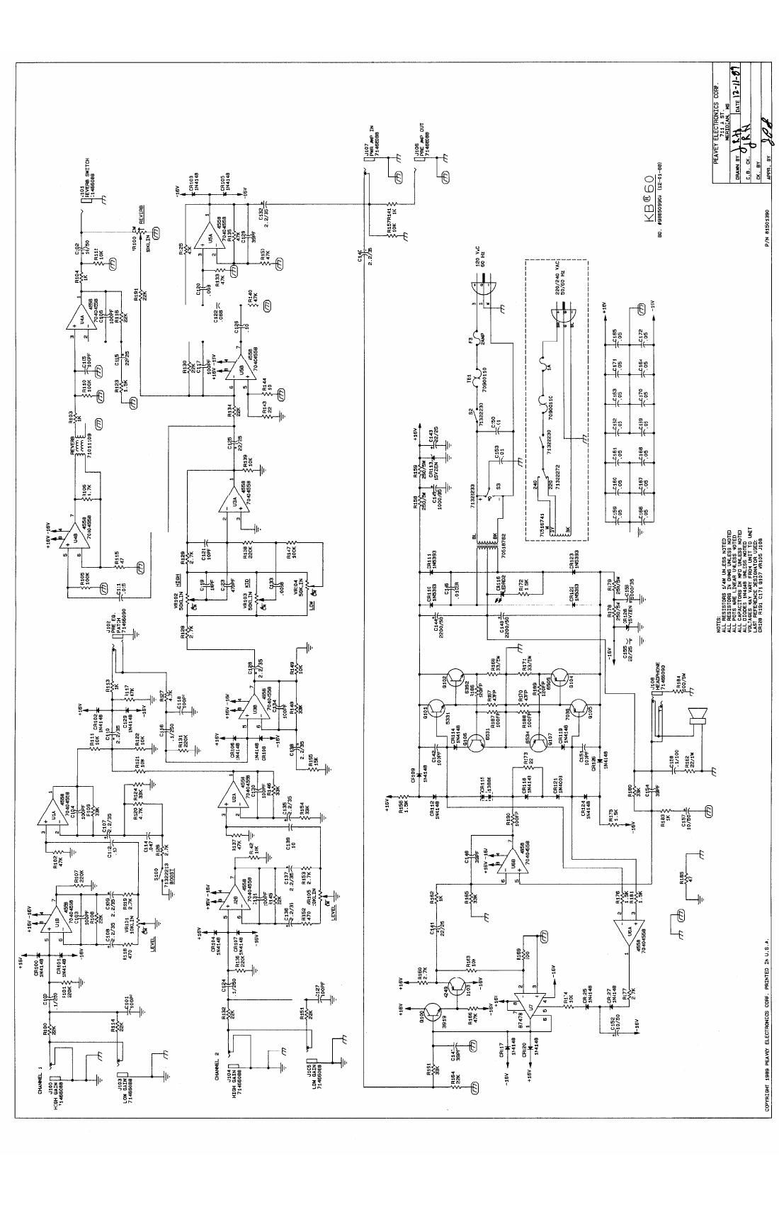 Peavey KB 60 Schematic