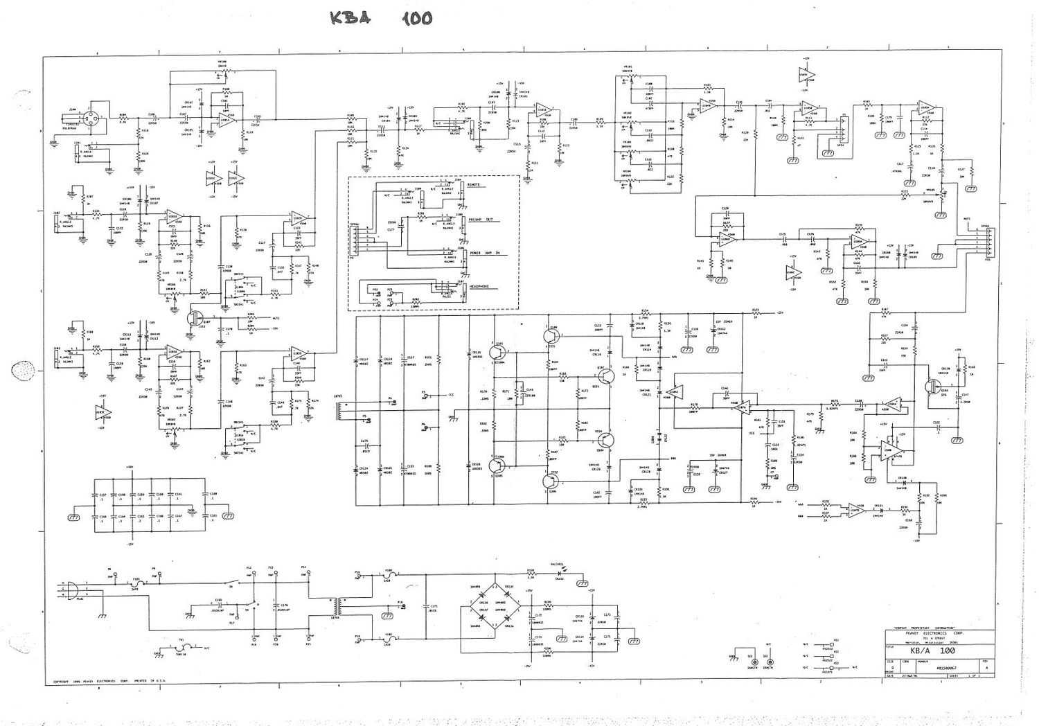 Peavey KBA 100 03 96 Schematic