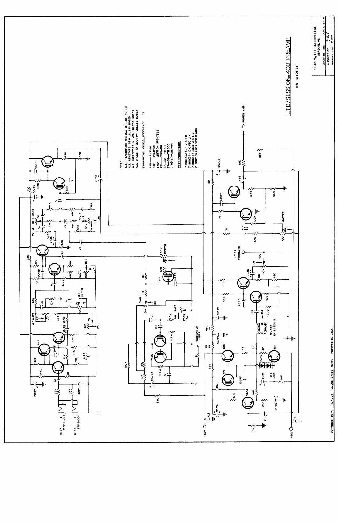 Peavey LTD Session 400 Schematics